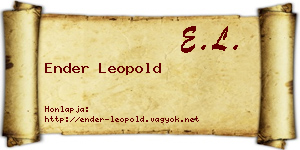 Ender Leopold névjegykártya